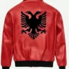 Men And Women Drake Albanian Flag Red Leather Jacket For Sale