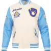 Men And Women Milwaukee Brewers Retro Classic Rib Wool Varsity Jacket