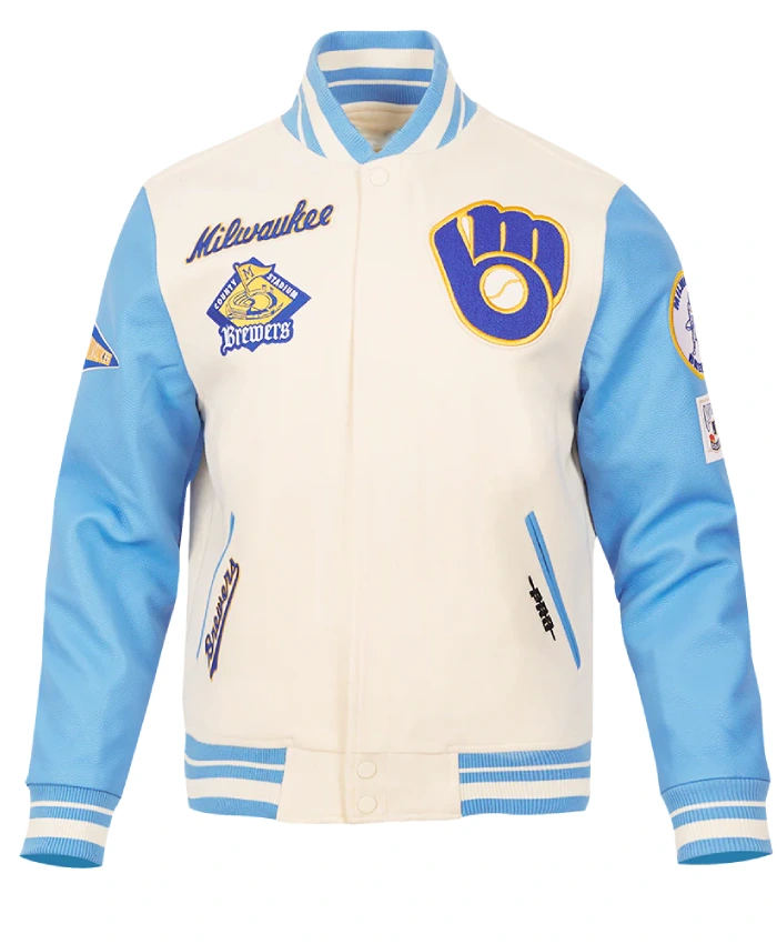 Men And Women Milwaukee Brewers Retro Classic Rib Wool Varsity Jacket