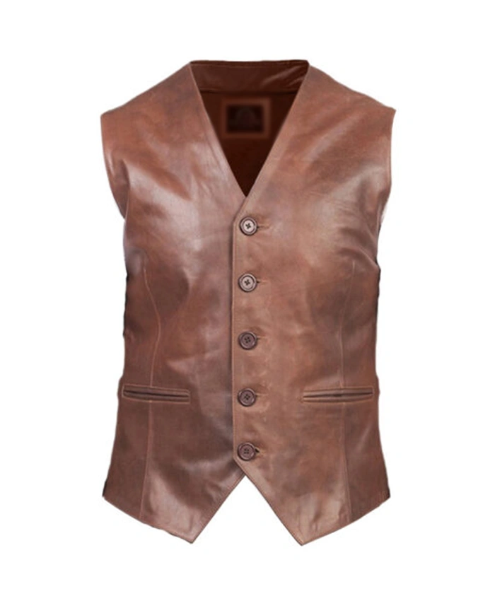 Mens Auden Brown Leather Vest