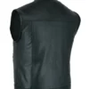 Mens Black Biker Moto Leather Vest