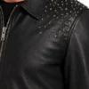 Black Mens Studded Leather Jacket