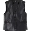 Mens Black PU Leather Vest