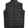 Mens Black Puffer Quilted Leather Vest