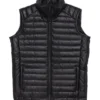 Mens Black Quilted Puffer Leather Vest