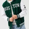 Mens Bomber White And Green Celtics Jacket