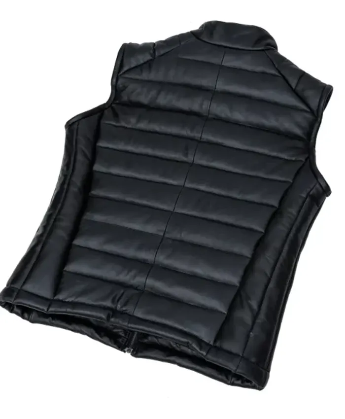 Mens Bridger Black Down Leather Vest