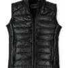 Mens Bridger Black Leather Down Vest
