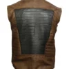 Mens Brown And Leather Black Vest