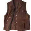 Mens Brown Multi Pocket Leather Vest