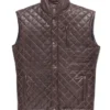 Mens Brown Quilted Leather Vest