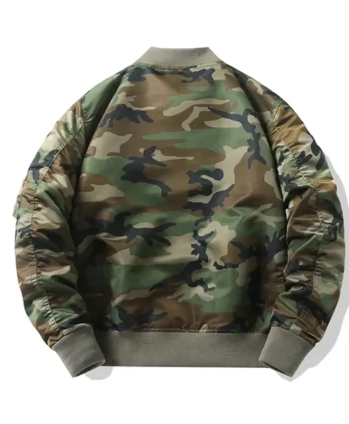Mens Camo Military Woodland M81 Flight Jacket