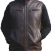 Mens Chest Pockets Leather Vest