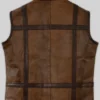 Mens Chocolate Brown Motorcycle Leather Vest