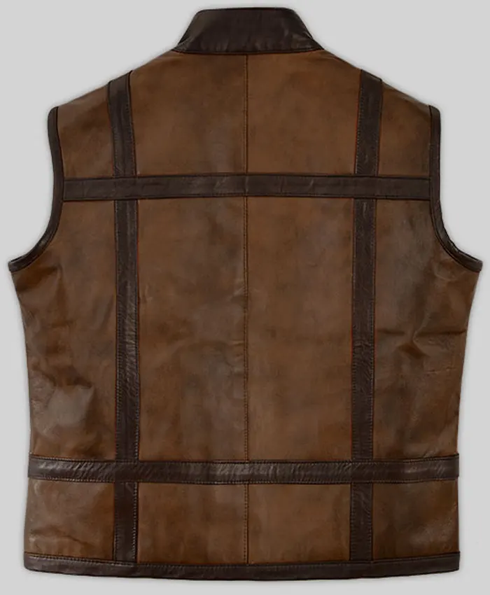 Mens Chocolate Brown Motorcycle Leather Vest