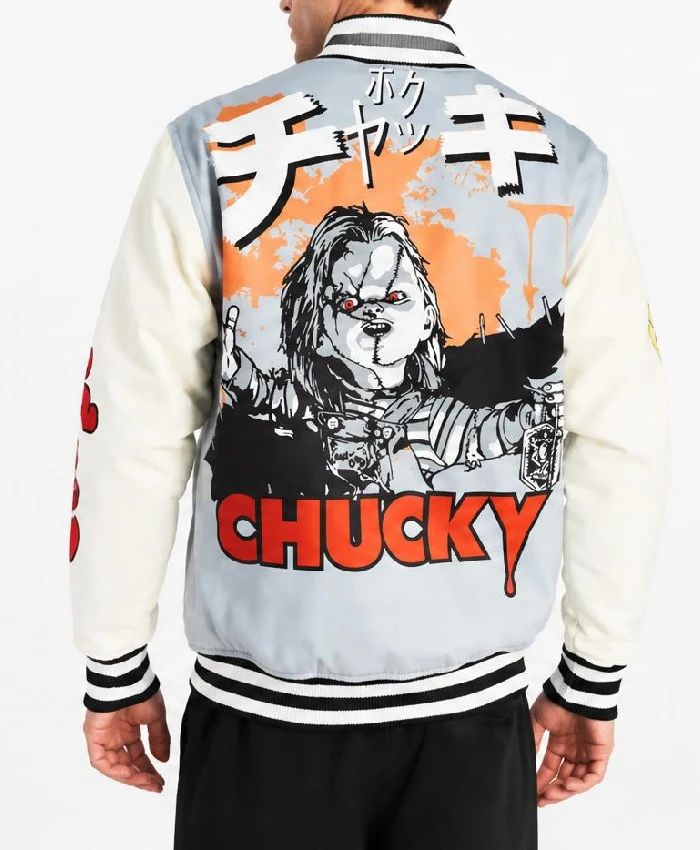 Mens Chucky Good Guys Wanna Play Grey Jacket