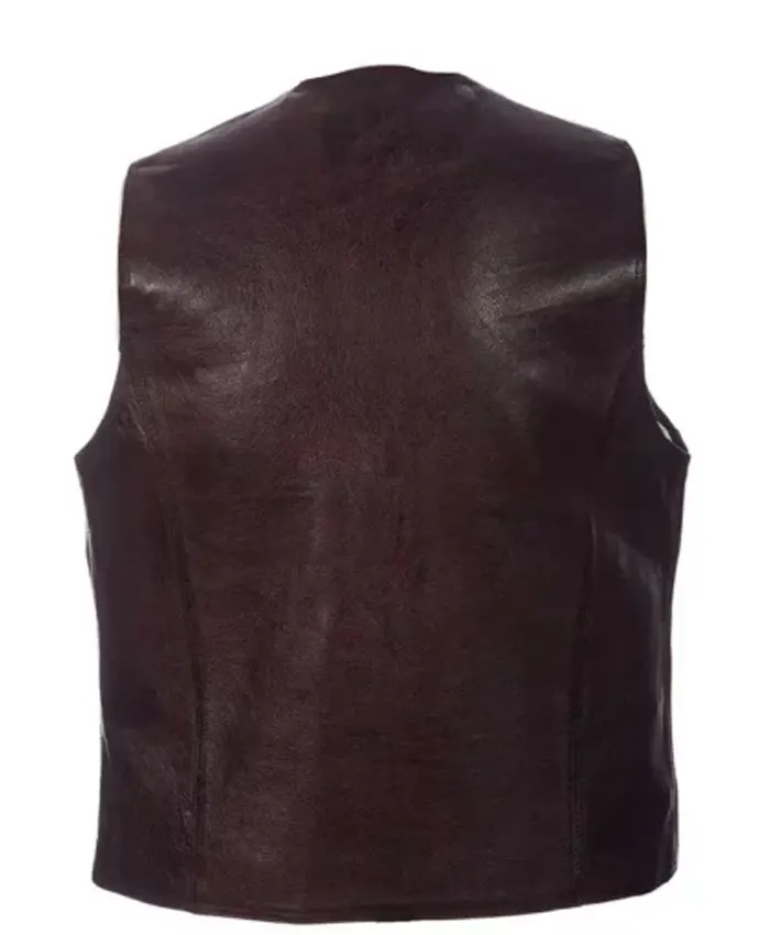 Mens Classic Brown Western Leather Vest