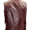 Mens Club Style Maroon Classic Leather Vest