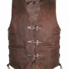 Mens Cowhide Brown Biker Leather Vest