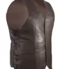 Mens Dark Brown Motorcycle Leather Vest