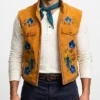 Mens Descendants Wicked Wonderland Alexandro Byrd Floral Suede Vest