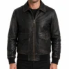 Distressed A2 Bomber Leather Jacket for Mens