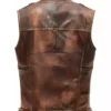Mens Distressed Brown Leather Vest 1