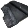 Mens Embossed Black Biker Leather Vest