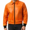 Mens Flame Skull Leather Jacket