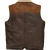 Mens Fur Shearling Leather Brown Vest