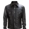 Mens Genuine Black Leather Shirt