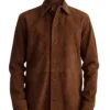 Mens Genuine Brown Suede Shirt