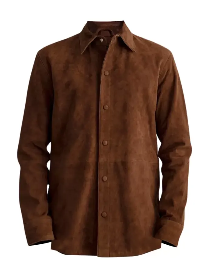 Mens Genuine Brown Suede Shirt