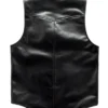 Mens Genuine Sheepskin Leather Black Vest