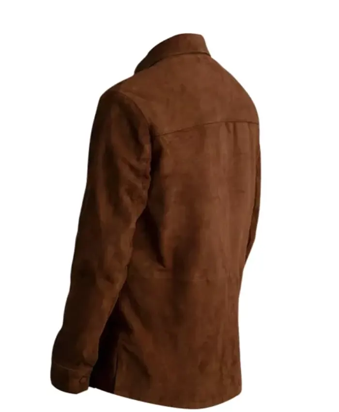 Mens Genuine Suede Brown Shirt
