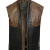 Mens Leather Brown And Black Vest