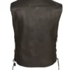 Mens Leather With Red Lining Black Vest