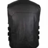 Mens Motorcycle Biker Black Leather Vest 1
