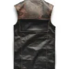 Mens Motorcycle Distressed Black Leather Vest