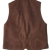 Mens Multi Pocket Brown Leather Vest