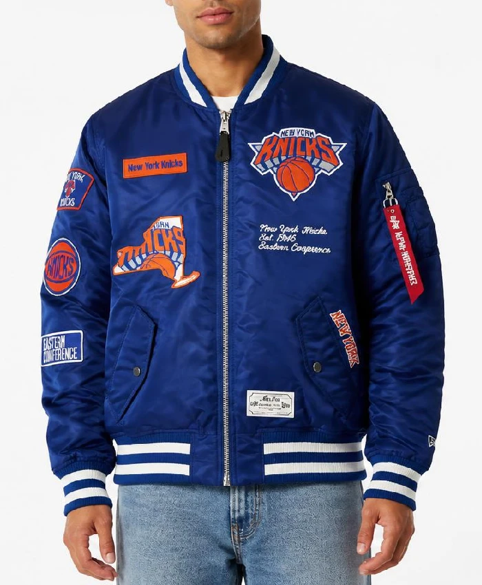 Mens New York Knicks Alpha Industries MA-1 Bomber Jacket