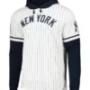 Mens New York Yankees 47 White Pinstripe Double Header Pullover Hoodie