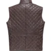 Mens Quilted Brown Leather Vest