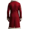 Mens Red Christmas 2025 Golden Embroidery Shearling Coat