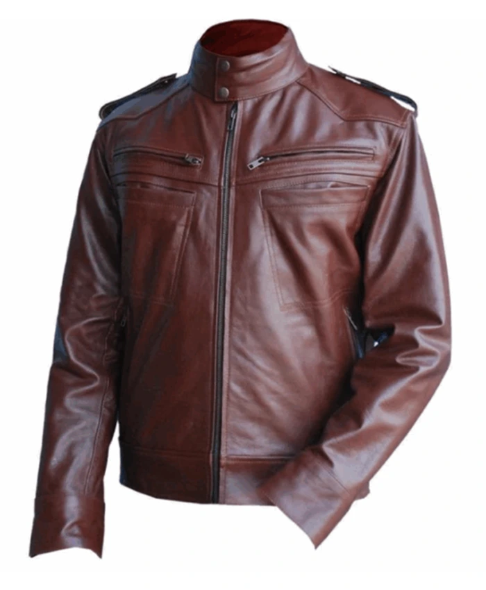 Men's Reddish Brown Real Leather Jacket
