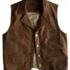 Mens Retro Cowboy Brown Leather Vest
