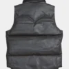 Mens Sherpuff Puffer Black Leather Vest