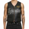Mens Supreme x Vanson Spider Web Leather Black Vest