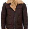 Mens Vintage Brown Sheepskin Flying Jacket