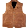 Mens Western Cowboy Brown Leather Vest